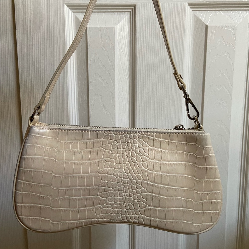 JW PEI Eva Shoulder Bag- Ivory Croc